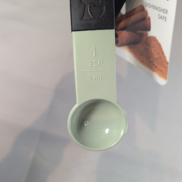 KitchenAid 5 Measuring Spoons KE057OHPICAN Green Black NEW TSP TBSP 1/4 1/2 - Picture 7 of 11